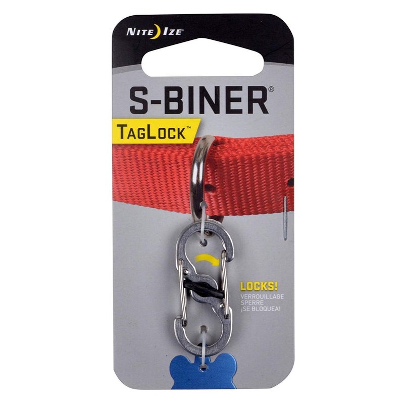 Nite Ize S-Biner TagLock Stainless Steel Locking Biner for Dog Collar (2-Pack)2